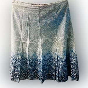 Liz & Co NWT Blue A-line Ombre Patterned Skirt